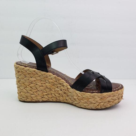 Sam Edelman Darline Womens Size 11 Black Platform Wedge Espadrille Sandals - Picture 4 of 11